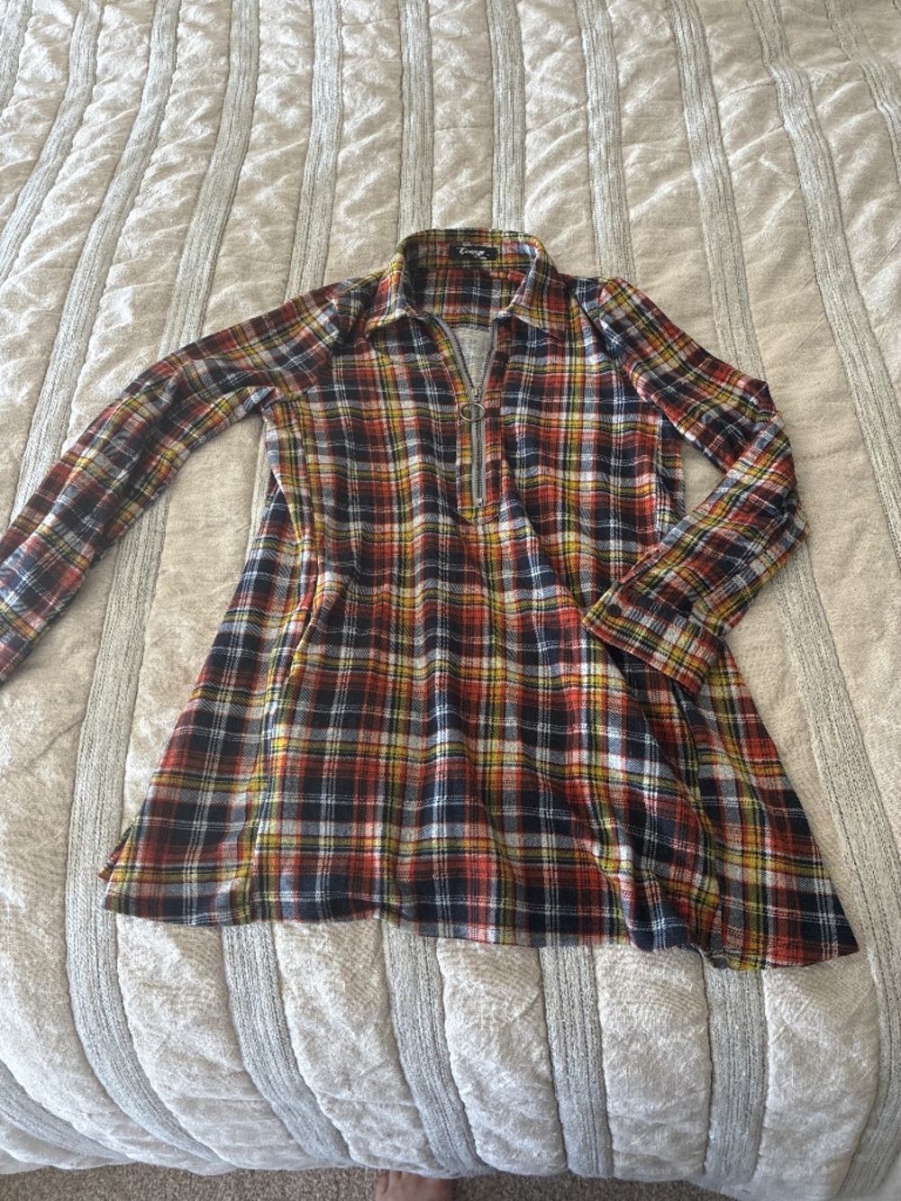 Long, a-line tunic.